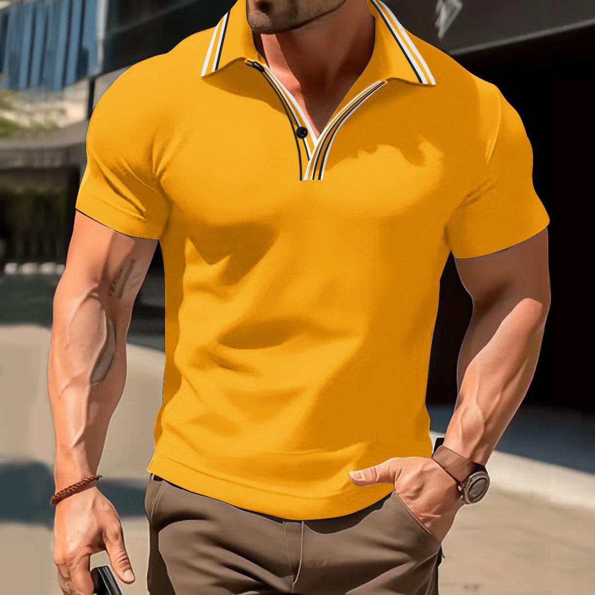 Menswear Thin T-shirt Breathable Lapels Button